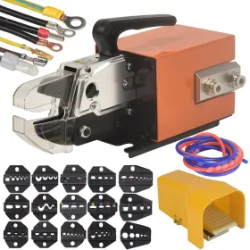 Shengbowi 932586007040 Pneumatic Crimping Tool Air Powered Wire Machine Up To Crimper Plier 15 Sets