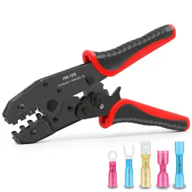 Shisu 739768168508 Ratcheting Crimping Tool For Heat Shrink Connectors - Precision Crimper Plier