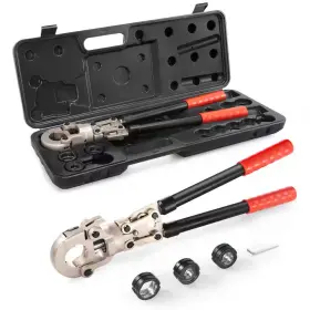 Skyshalo 313097315392 Copper Press Tool Tube Fittings Crimping Kit Pro Crimper With 1/2 Inch 3/