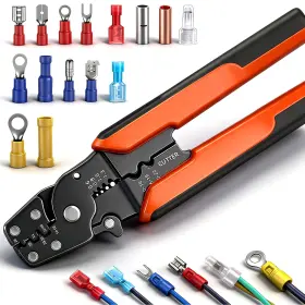 D-074 Smseace Orange Wire Crimping Tool Crimper Stripper And Cutterfor