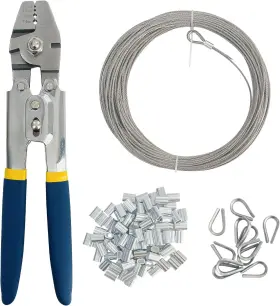 Soc-080 Socpuro Wire Rope Crimping Tool Kit - Swaging Pliers With 1/16 Inch100ft Stainl