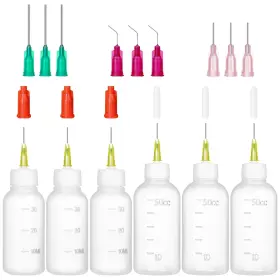 K80-30-50 Sodasni Precision Needle Tip Squeeze Bottles 6 Pack 30ml And 50ml With 9 Blunt