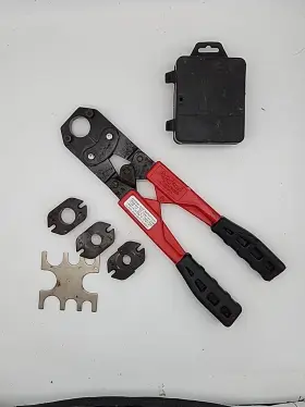 9358-sak Soft-touch Pex Crimp Tool Kit Ultra-lite 3/8 Inch -1/2 -3/4 -& 1 Copper Rings