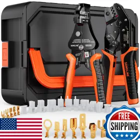 B0fdjnt737 Someline Spade Connector Crimping Tool Kit 24-14 Awg 2.8/4.8/6.3/7.8mm 40 Types