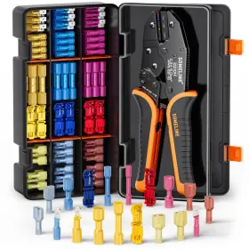 Rs-18n Someline Heat Shrink Connector Crimp Tool Kit 22-10 Awg Ratchet Crimping Pliers Wi