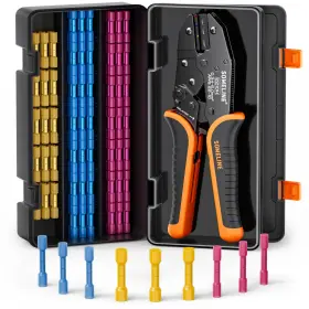 Rszjg-100d Someline Crimping Tool For Heat Shrink Connectors Set With 100 Pieces Of Awg 2210 Marine