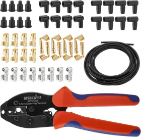 Sparkwhiz 792580218882 Ratchet Spark Plug Wire Crimping Tool Kit 180 Degree/90 Degree/straight P