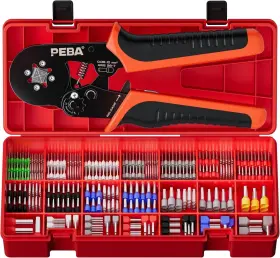 Pe2164 Square Peba Ferrule Crimping Tool Kit Pliers Awg28-7 With 28 Red
