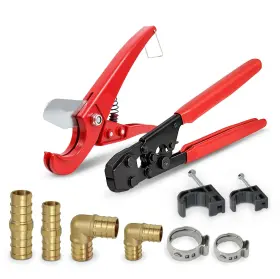 Supply Giant Qylu3456 Pexflow Starter Kit For 1/2in Pex With Crimper And Cutter Tools Set Includes Brass