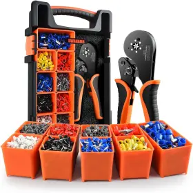 Swanamb 16-6 1800 Ferrule Crimping Tool Kit Awg30-5 Self-adjusting Wire Crimper Set With 1