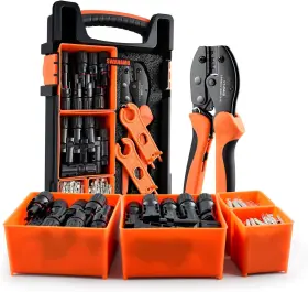 Swanamb 313048193161 Solar Panel Connector Crimping Tool Kit With 1 Crimper 15 Pairs Connectors And