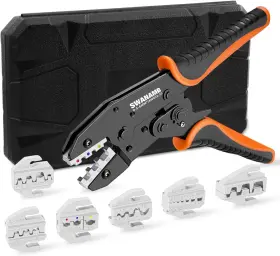 Swanamb 749083618671 8pcs Crimping Tool Kit For Heat Shrink Terminals Non-insulated Open Barrel So