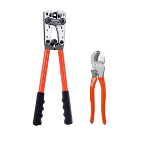 Lk-60a Swanamb Hx-50b Battery Cable Lug Crimping Tool Set For Awg 81/0 Terminal Crimper With