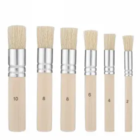 655549 Synhhergyx 6pcs Wooden Stencil Brushes Natural Bristle For Acrylic Pa Inch