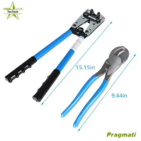 Pr3883684 Techtec Battery Cable Crimper Lugs Crimping Tool Wire And Cutter 6-50mm