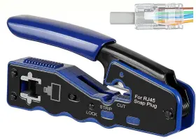 Tedgetal 645569803183 Rj45 Crimp Tool Pass Through Network Ez Crimping For Cat6a/cat5/cat5e Co