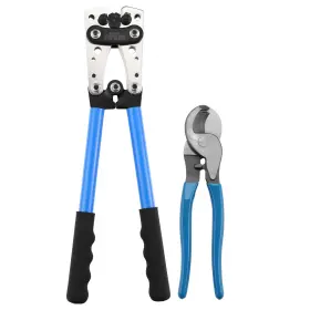 Teeno 755752000159 Battery Cable Lug Crimping Tool For 8 6 4 2 1 1/0 Awg Heavy Duty W