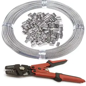 Tg2897 Tigress 304 Stainless Steel Cable Wire Rope 1/16 X 165ft Cutter&crimping Tool And Sleeve