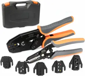 Tools 445004733708 Icrimp Ratcheting Crimping Tool Set 8 Pcs - Quick Exchange Jaw For Heat Shrink