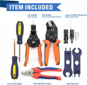 Sn-2546b Tools Icrimp Solar Pv Cable Crimping Tool Kit For 2.5/4/6mm With Stripper Cutter