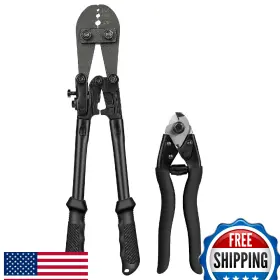 B0d56r7jf9 Tootaci 14 Inch Wire Rope Crimping Tool Kit Cable Crimper Swage 1/16-1/8