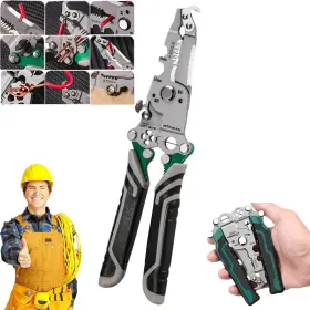 5689325786 Tqiuh 18 In 1 Foldable Wire Stripper 2024 Upgraded Multifunctional Profes