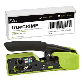True Cable 810160972877 Crimp Tool For Pass-through Rj45 Ethernet Crimper Cutter Stripper