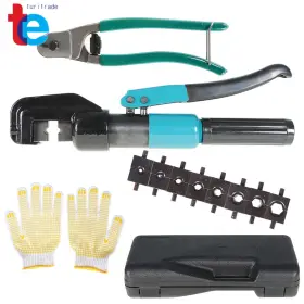 Tr47348 Turitrade 6 Mt Hydraulic Wire Crimper 9 Dies Crimping Tool Battery Cable Lug Terminal