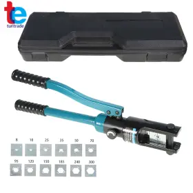 Tr47356 Turitrade Hydraulic Cable Lug Crimper 16mt Tool Kit Includes Crimping With 13 Dies