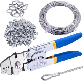 N-022-qz-1.5-x-jx Twidec Twidec/wire Rope Crimping Tool Up To 2.2mm Swaging With 160pcs 1/16ftftalumin