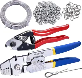 N-041-qz-x-006-50x-20jx-240tg Twidec Twidec/wire Rope Crimping Tool Up To 2.2mm With 240pcs 1/16ftftaluminum L