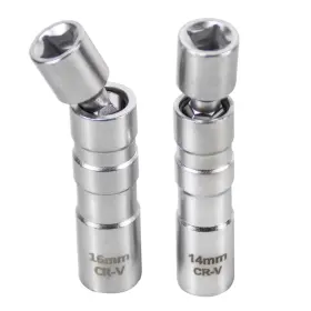 Utmall 779207893165 2pcs 12pt Magnetic Thin Wall Universal Joint Spark Plug Socket Removal Instal