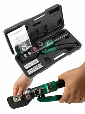 Utziko 742686491542 Hydraulic Cable Lug Crimper 10 Us Ton 12 Awg To 00 2/0 Electrical Terminal