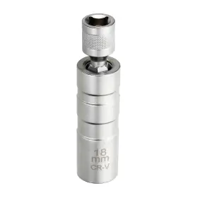 Uxcell 614553748335 Spark Plug Socket 3/8 Inch Drive 18mm Swivel Magnetic Thin Wall Silver