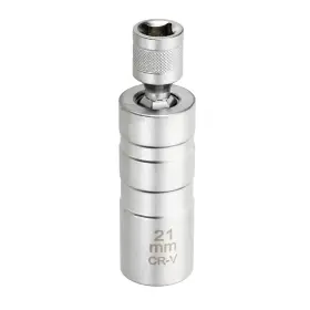 Uxcell 614553748823 Spark Plug Socket 3/8 Inch Drive 21mm Swivel Magnetic Thin Wall Silver