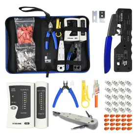 Gj671bl-ts1-de Vcelink Ethernet Crimping Tool Kit Allinone Network Crimper With 20 X Rj45 Connectors Ca
