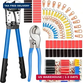Vigotrek 635405757794 Battery Cable Crimper Tool For Awg 10 8 6 4 2 1 Heavy Duty Wire Lugs With Cop