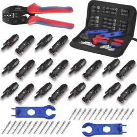 Vrbgify 313095443400 47pcs Solar Panel Tool Kit Wire Crimper For 13-10awg Cables 2.5/4/6sq.mm With 10
