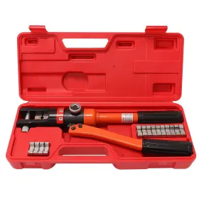 Wbhome 791348377052 Hydraulic Wire Crimper Battery Lug Terminal Cable Crimping Tool 8 Dies 12 Ton