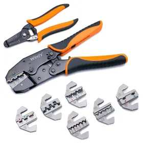 Crmp-aa4a5bcd Wirefy Crimping Tool Set 8 Pcs - Ratcheting Wire Crimper Heat Shrink Non- Inch