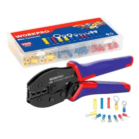 W092007ae Workpro Wire Crimping Tool Kit Ratcheting Insulated Terminal Crimper For 22