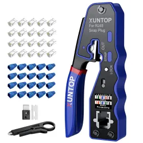 Xopxop042 Xuntop Rj45 Crimp Tool Kit For Cat5 Cat5e Cat6 Cat6a Ethernet Crimping