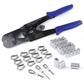 1608t Yangoutool Wire Rope Crimping Kit 1/8 Inch/3mm For Steel Cable Swaging Cutt