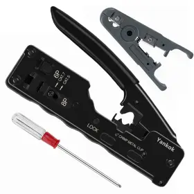 Rj11 Yankok 165439941806 Modular Crimper Tool For Cat5 Cat6 Cat7 Rj45 Rj12 Connectors With Stripper