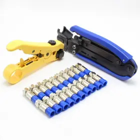 Yknt-cox-cf20b Yankok Coaxial Cable Compression Tool Kit With Coax Crimper Striper Cutter And