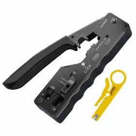 Yknt-mdc-ht7018bk Yankok Cat5/5e Cat6/6a Cat7 Modular Crimper Crimps Shielded And Unshielded Rj45 8