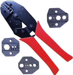 Yeerong 445043233238 Coax Crimper Crimping Tool With 3 Interchangeable Dies For Bnc Sma N Pl259 Uhf T