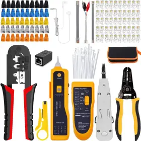 Yichuhaoxi 445041193176 104-piece Rj45 Crimp Tool Set With Cat5 Cat6 Crimper Connectors Covers Cable