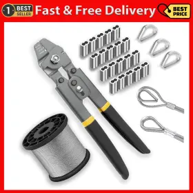 Yingya Bis 313019784787 Wire Rope Crimping Tool Kit 165ft 1/16 Inch Stainless Steel Cable With
