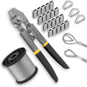 Yingya Bis 711181804010 Wire Rope Crimping Tool Kit 165ft 1/16 Inch Stainless Steel Cable With